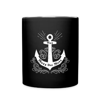 Plattdeutsche Sprüche - Tasse einfarbig - Schwarz - Vorne