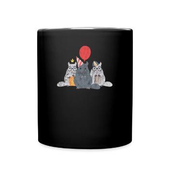 Chinchilla cartoon rodent bunny mouse party gift - Full Colour Mug - black - Front