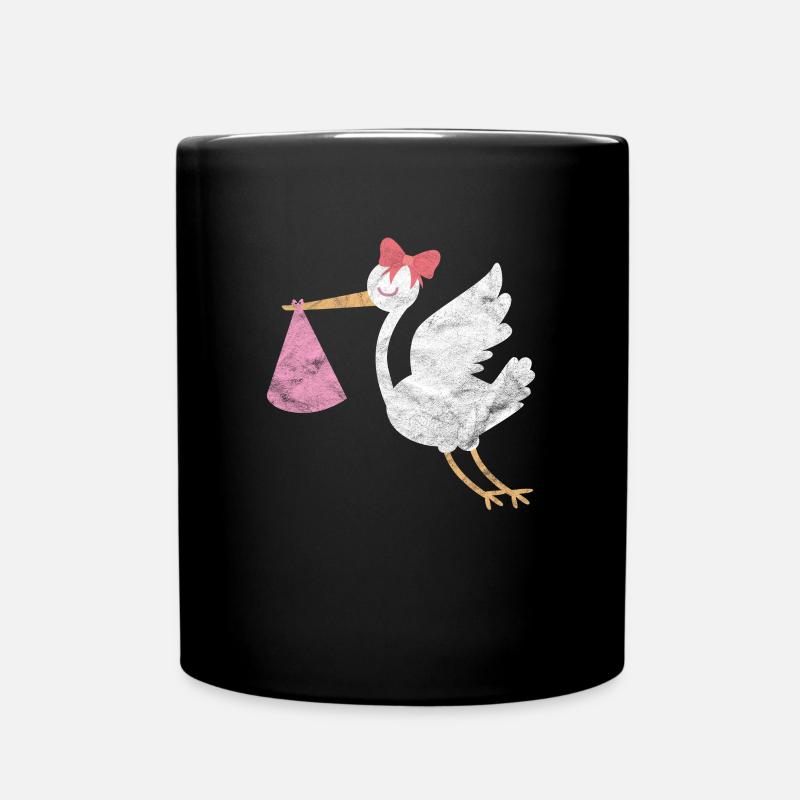 Cigogne bébé oiseau cigogne blanche - Mug uni - noir