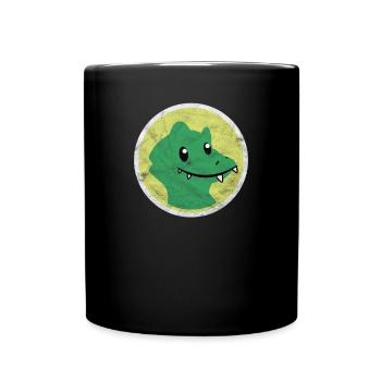 Krokodil Geschenk Kind Sohn Tochter Comic Zoo Tier - Tasse einfarbig - Schwarz - Vorne