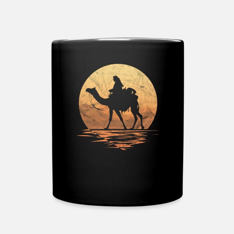 Bedouin desert Sahara camel ride Arab Morocco - Full Colour Mug - black