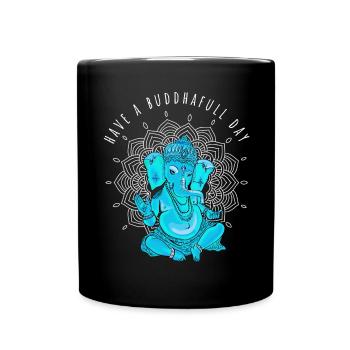 buddha ganesha yoga namaste elefant meditation om - Tasse einfarbig - Schwarz - Vorne
