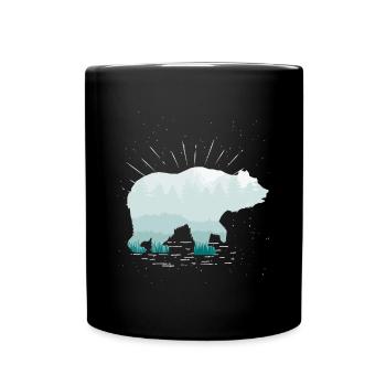 Ours forêt brun ours zoo zoo prédateur cadeau - Mug uni - noir - Devant