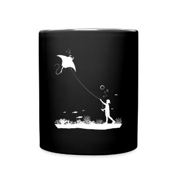 Unterwasserjunge Shirt - Tasse einfarbig - Schwarz - Vorne