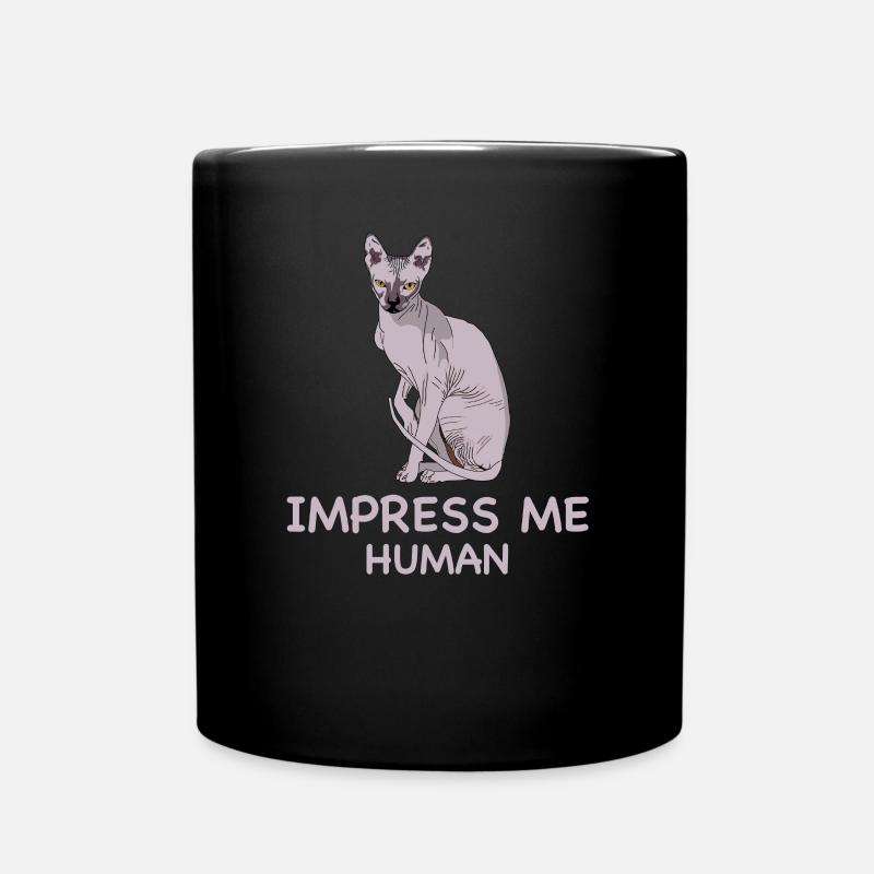 IMPRESS the SPHYNX CAT I Sarkastische Sphinx Katze - Tasse einfarbig - Schwarz