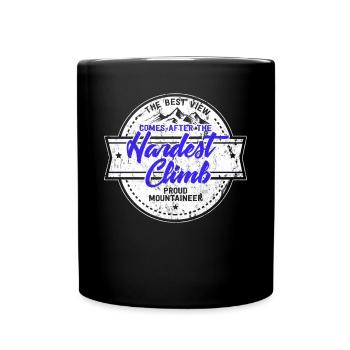 Bergsteigen Bergsteiger Klettern Wandern Geschenk - Tasse einfarbig - Schwarz - Vorne