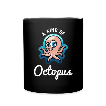 Pieuvre poissons mer poulpe calamar cadeau - Mug uni - noir - Devant