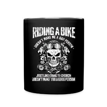 Motorcycle Motorcyclist Church Motorcycling - Full Colour Mug - black - Front