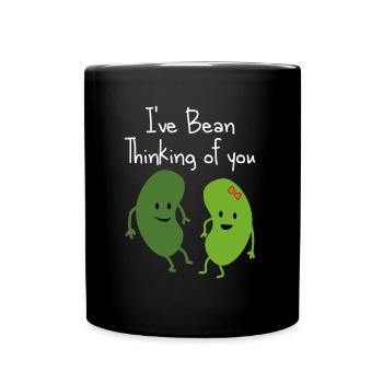 Friendship bean thought relationship idea - Full Colour Mug - black - Front