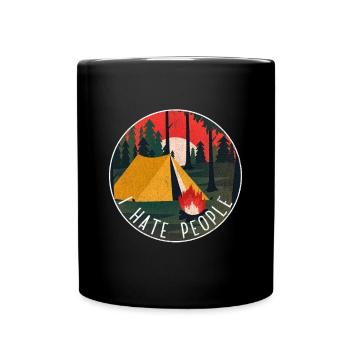 Camping hermit eremite freedom nature silence camp - Tasse einfarbig - Schwarz - Vorne