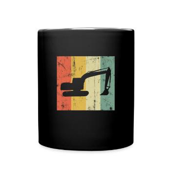 excavator digger construction vehicle boy birthday - Mug uni - noir - Devant