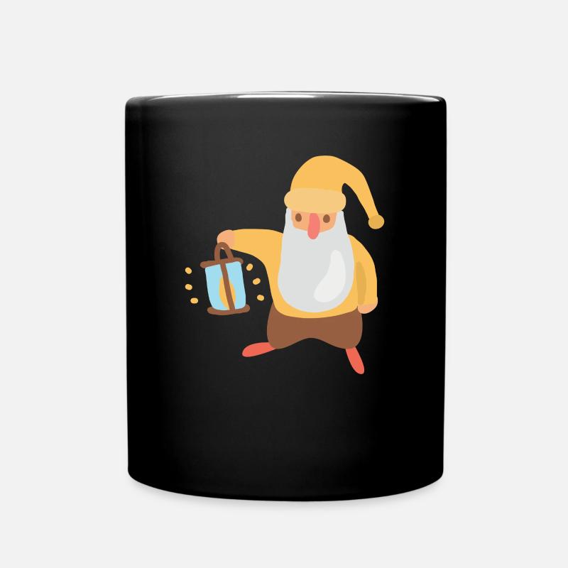 Zwerg Geschenk Laterne Gartenzwerg Märchen Mütze - Tasse einfarbig - Schwarz