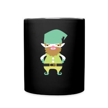 Zwerg Gartenzwerg Geschenk Kobold Wichtel Kind - Tasse einfarbig - Schwarz - Vorne