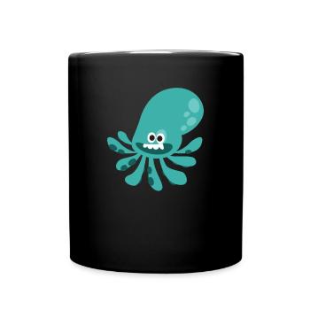 Bande dessinée Octopus cadeau enfant fils fille poulge - Mug uni - noir - Devant