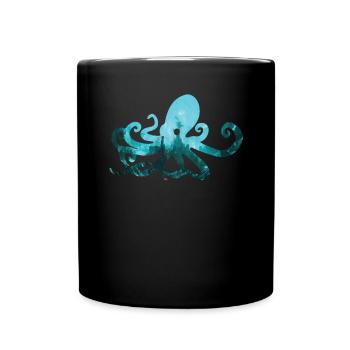 Octopus Ocean Gift Squid Octopus Diver - Full Colour Mug - black - Front