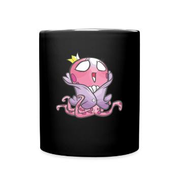cadeau fille calmar princesse pieuvre - Mug uni - noir - Devant