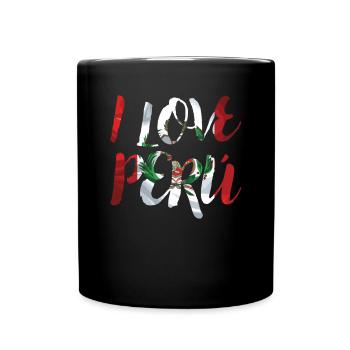 Peru saying I love gift national colors flag - Full Colour Mug - black - Front