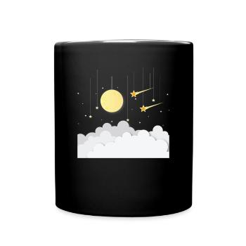 Himmel Geschenk Kind Sternschnuppe Mond Baby Stern - Tasse einfarbig - Schwarz - Vorne