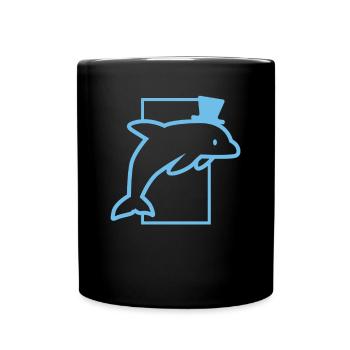 Zoo Delfin Geschenk Sohn Zylinder Party Ozean Meer - Tasse einfarbig - Schwarz - Vorne