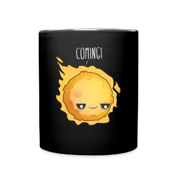 Spruch Party Sonne Komet Sternschnuppe Planet All - Tasse einfarbig - Schwarz - Vorne