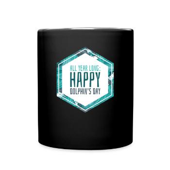 Geschenk Spruch Delfin Urlaub Meer Karibik Ozean - Tasse einfarbig - Schwarz - Vorne