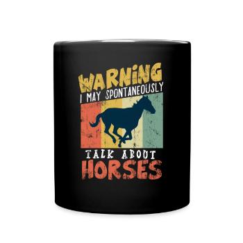 riding horse eqeuestrian funny stallion horseback - Tasse einfarbig - Schwarz - Vorne