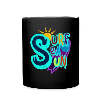 Surfen Meer Sonne Strand Geschenke Idee - Tasse einfarbig - Schwarz - Vorne