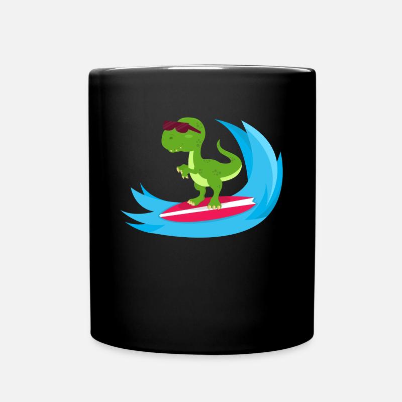 Dinosaures surfants - Mug uni - noir