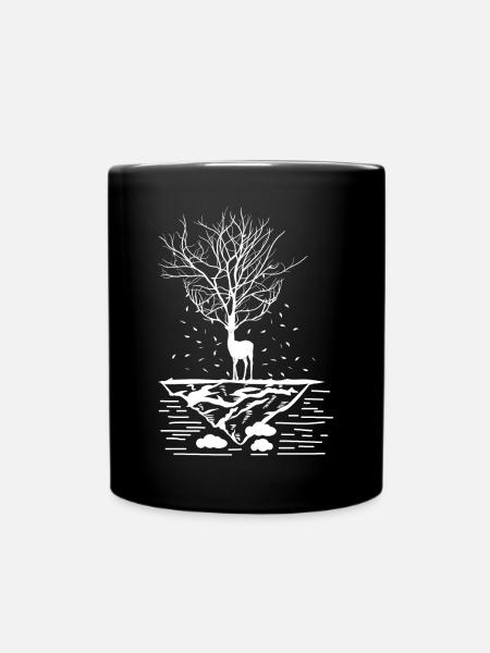 Fairytale tree deer - Full Colour Mug - black