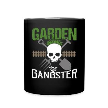 GARDEN GANGSTER Jardinier drôle - Mug uni - noir - Devant