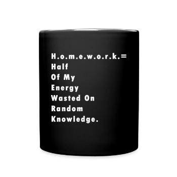 Étudiant enseignant de devoirs disant l'école de cadeau - Mug uni - noir - Devant