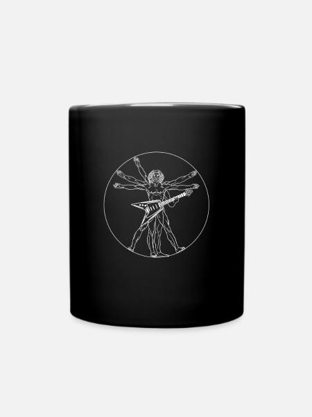 Da Vinci Guitar - Cadeau de groupe de musique rock Vitruvian - Mug uni - noir