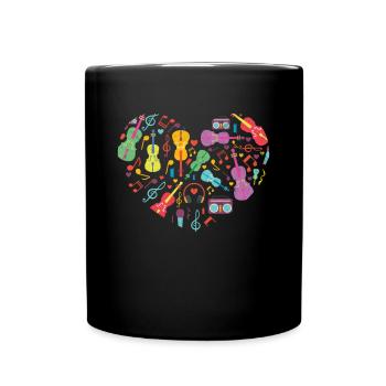 Music Violin Classical Gift Violin Musical Notes - Full Colour Mug - black - Front