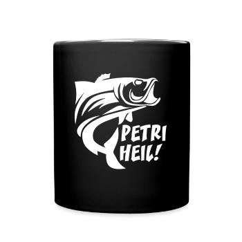 Petri Heil - Tasse einfarbig - Schwarz - Vorne