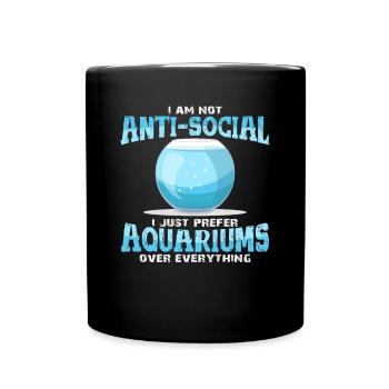 Aquarium Hobby Geschenkidee Fische Geburtstag - Tasse einfarbig - Schwarz - Vorne