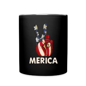 Merica Patriotic Flag 'Amazing July 4th Freedom - Full Colour Mug - black - Front