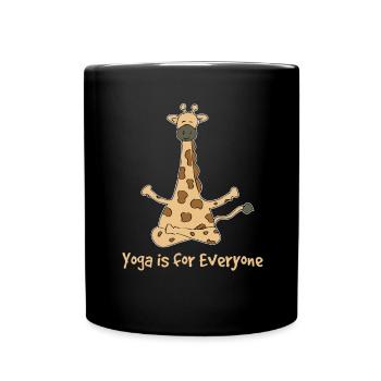 Yoga giraffe - Full Colour Mug - black - Front