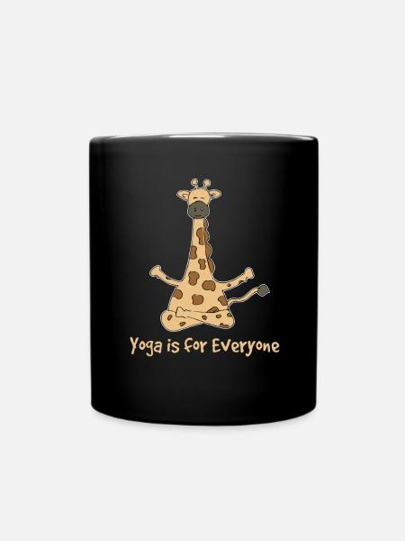 Yoga giraffe - Full Colour Mug - black
