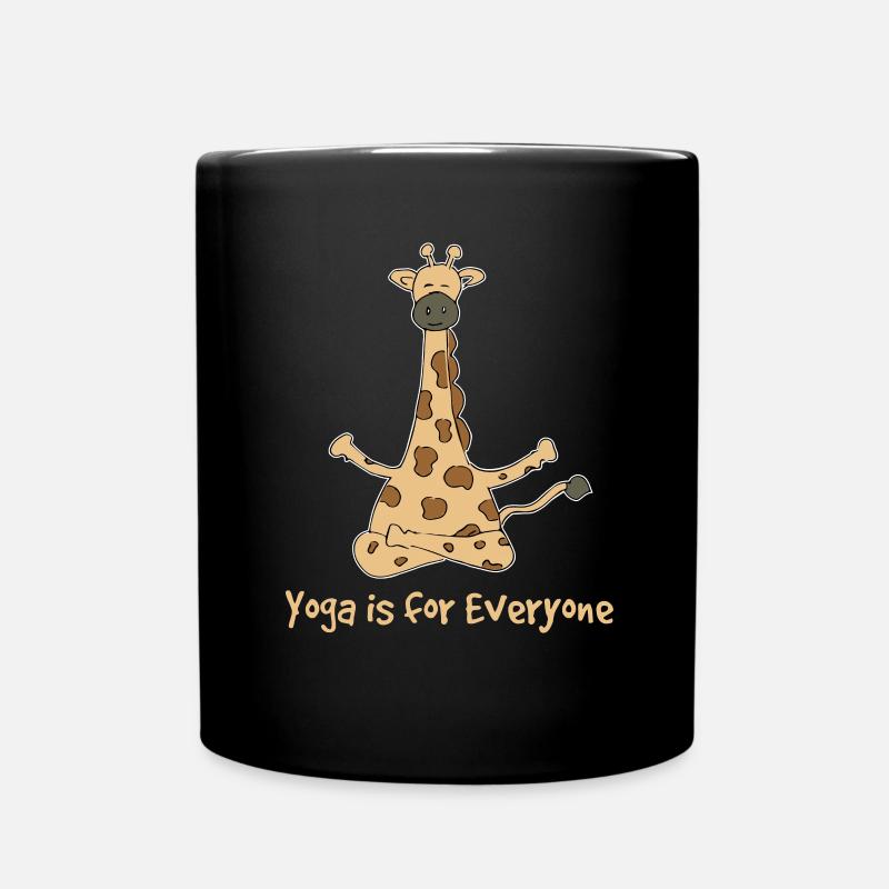 Yoga Giraffe - Tasse einfarbig - Schwarz