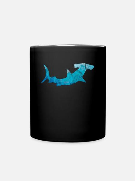 Requin cadeau marteau poisson mer fils zoo contour - Mug uni - noir