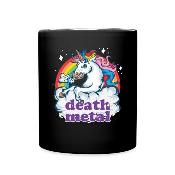 Cadeau de licorne de métal de la mort Licorne de musique lourde - Mug uni - noir - Devant