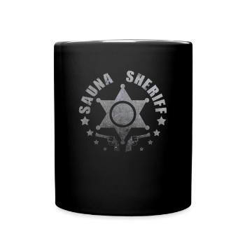 Shérif de sauna - Mug uni - noir - Devant