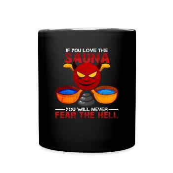 Sauna - Tasse einfarbig - Schwarz - Vorne