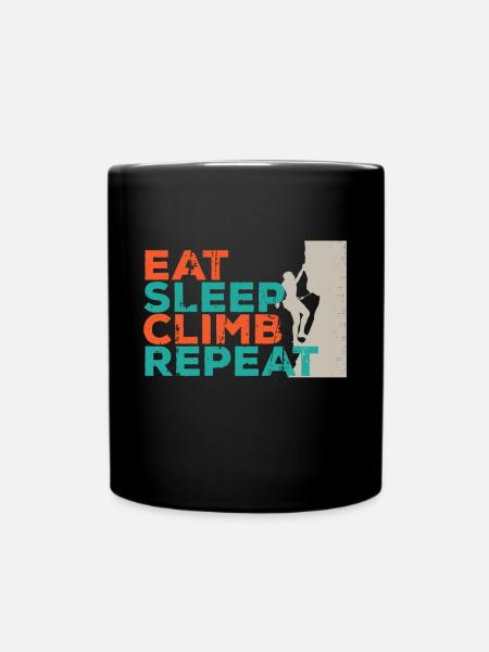 Bergsteigen - Tasse einfarbig - Schwarz