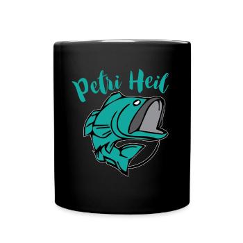 Petri Heil - Tasse einfarbig - Schwarz - Vorne