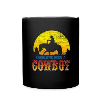Cowboy Wild West USA Horse Country Music - Full Colour Mug - black - Front