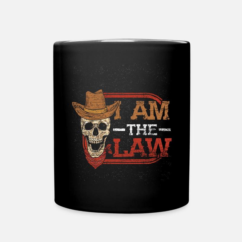 Cowboy Wilder Westen USA Pferd Sheriff Gesetz - Tasse einfarbig - Schwarz