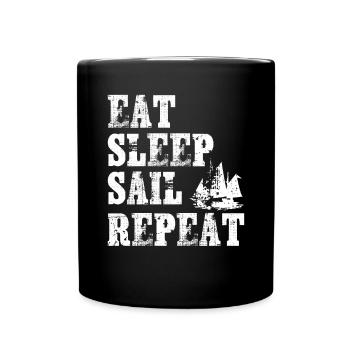 Mangez Sleep Sail Répétez mangez sommeil seglen - Mug uni - noir - Devant