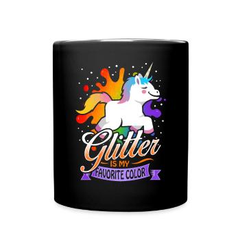 Glitter est ma couleur préférée - Unicorn Artist - Mug uni - noir - Devant