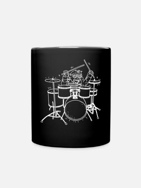 Musiker Drummer Geschenk für Schlagzeuger Drums - Tasse einfarbig - Schwarz